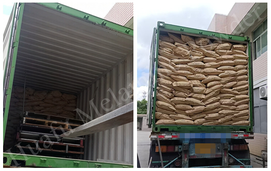 Pengiriman 20 Ton Bahan Baku Peralatan Makan Melamin dari Pabrik Bahan Kimia Huafu